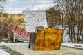 Archeologies Sculpture Maison de la culture de Verdun borough of Montreal Royalty Free Stock Photo